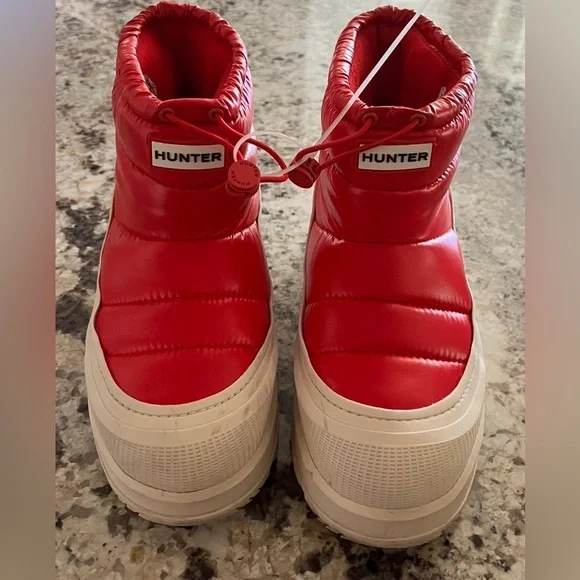 Hunter AMBLE RED PLATFORM INSULATED BOOTS US 9 $190 - Picture 5 of 9